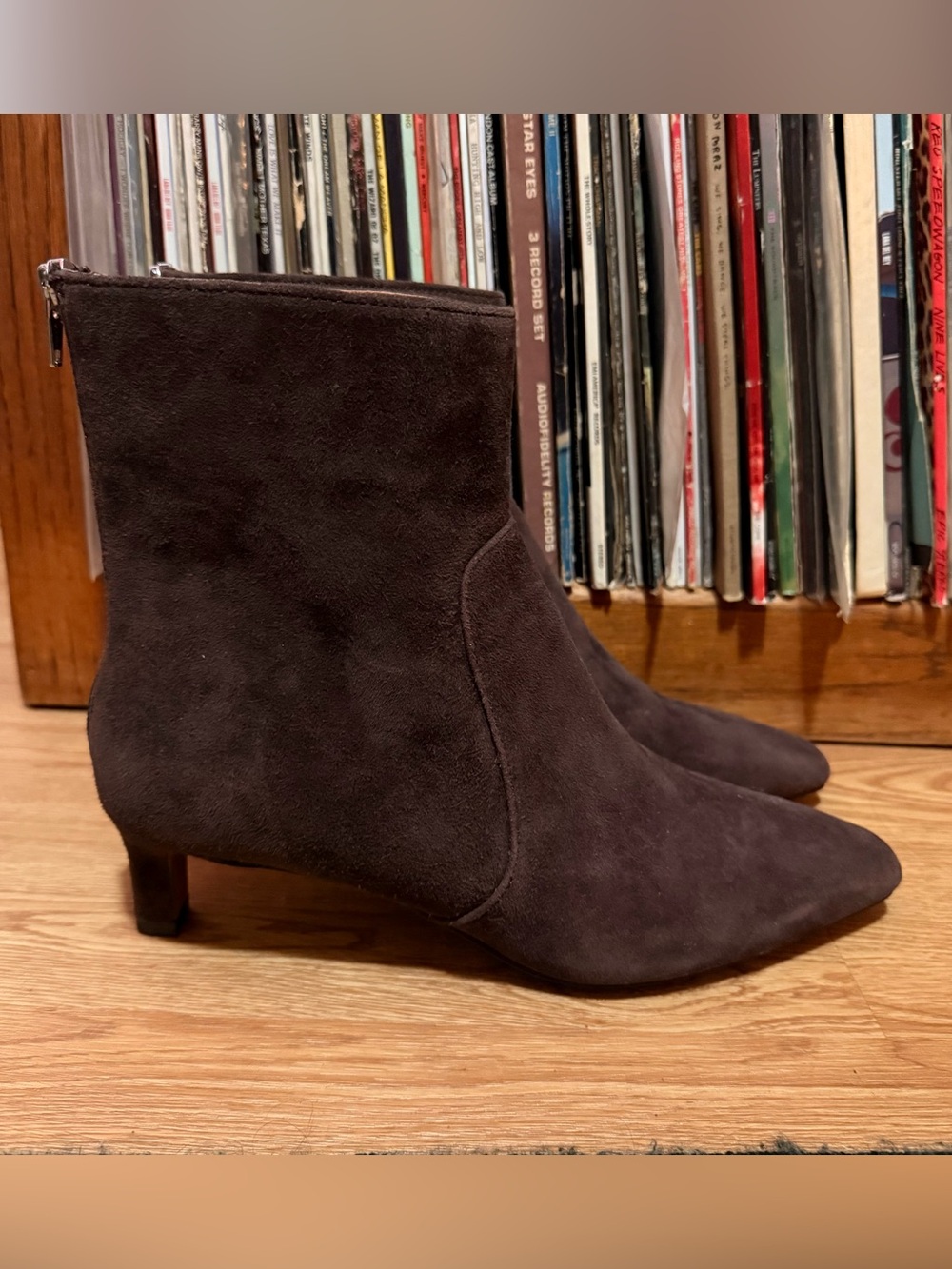Madewell Dark Brown Suede Pointed Toe Ankle Booties